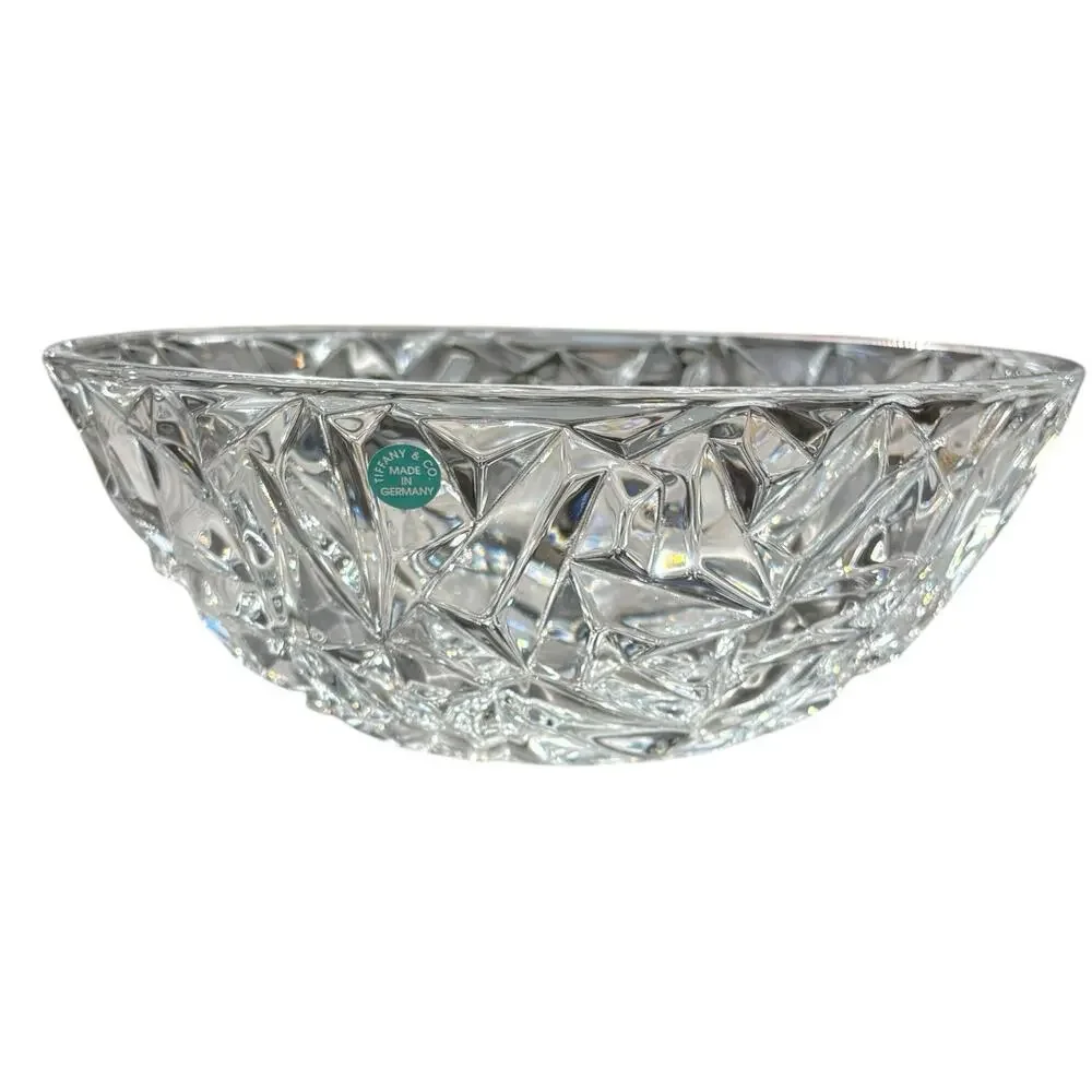 Tiffany & Co. Rock Cut Crystal Round Bowl 9